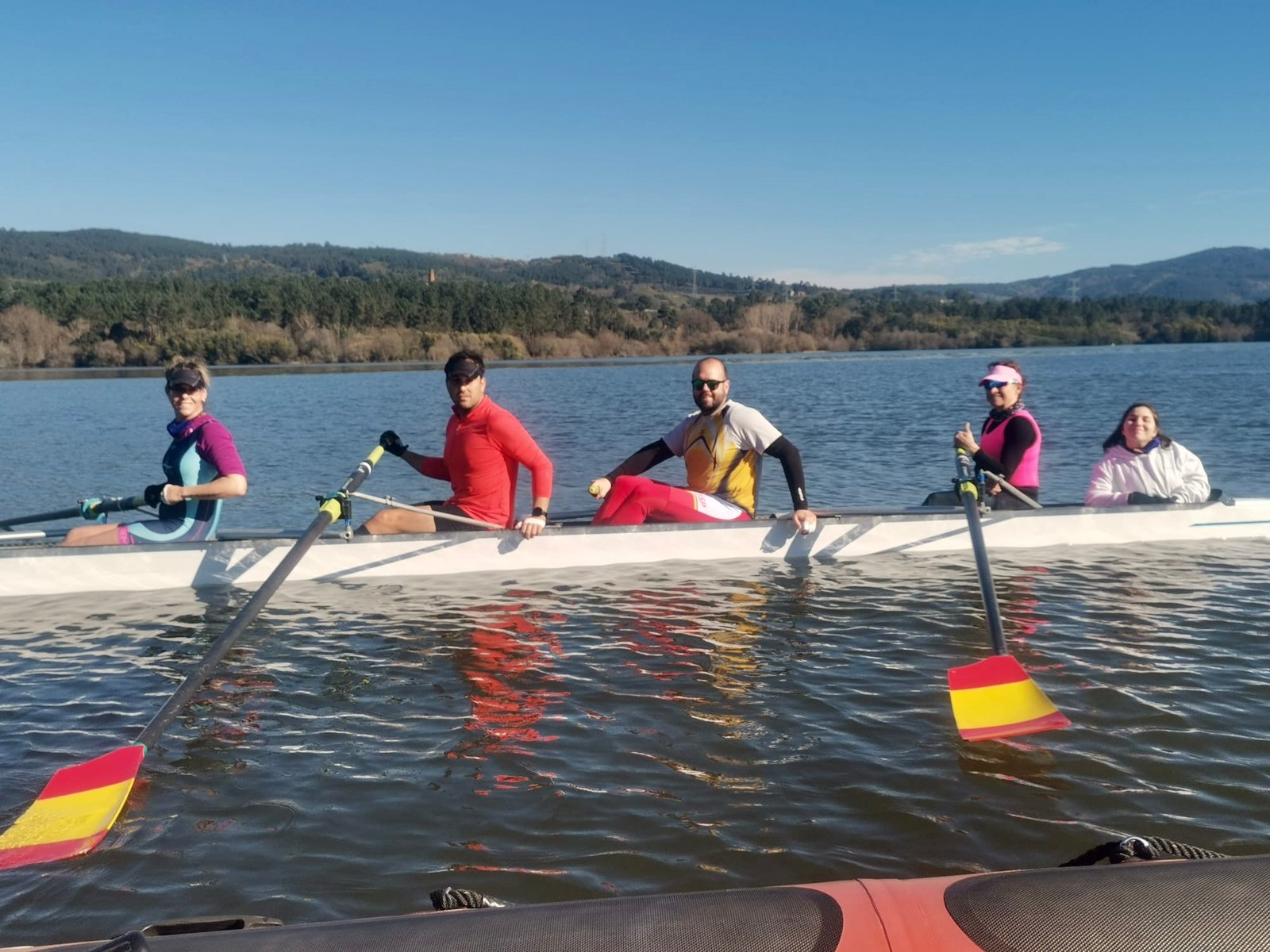 Foto en el 4 olímpico en una concentración de la selección