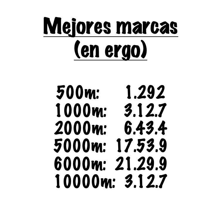 Mejores marcas en el ergómetro