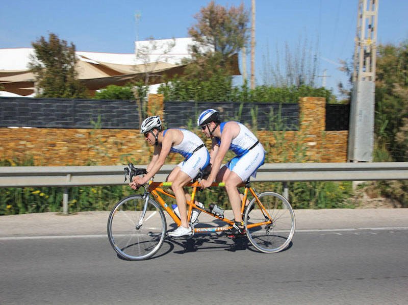 Foto en el tandem con Rafel en una competición