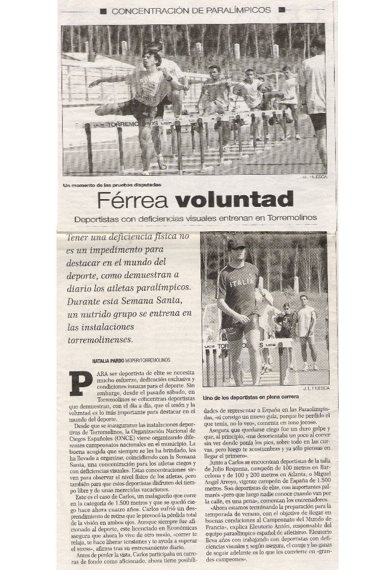 Recorte noticia SUR 2002