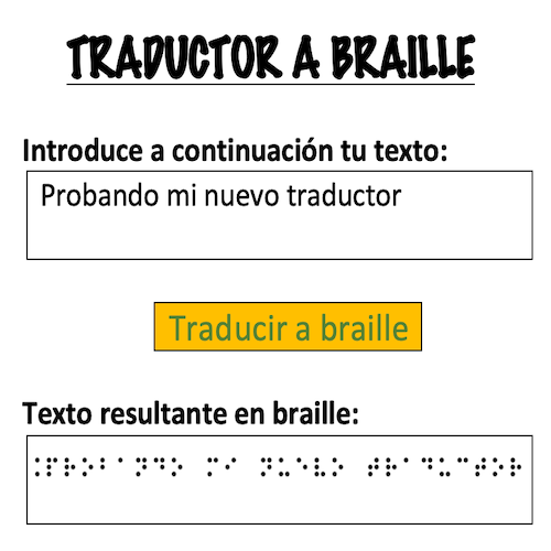 Imagen del traductor de texto a braille